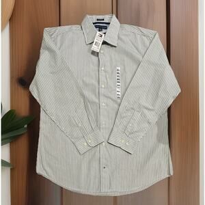 tommy hilfiger 80s 2 ply fabric Striped Long Sleeve Shirt Size XL